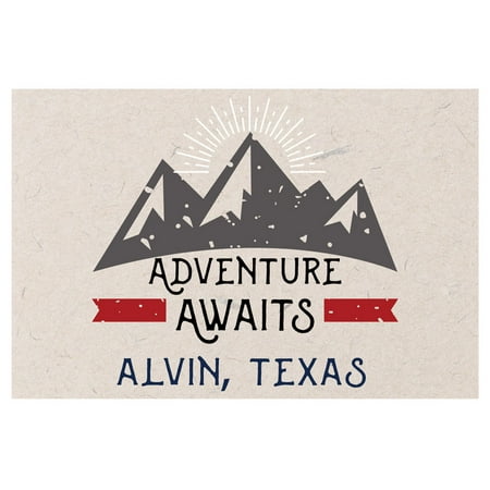 Alvin Texas Souvenir 2x3 Inch Fridge Magnet Adventure Awaits Design