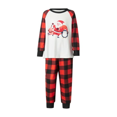 Gureui Family Matching Christmas Pajamas Baby Romper/Santa Penguin Elk Print Long Sleeve Tops + Plaid Long Pants Sleepwear Set
Gureui Family Matching Christmas Pajamas Baby Romper/Santa Penguin Elk Print Long Sleeve Tops + Plaid Long Pants Sleepwear Set