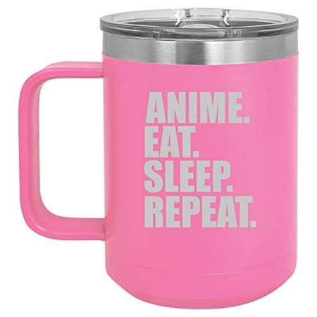 15 oz Tumbler Coffee Mug Travel Cup With Handle & Lid Vacuum Insulated Stainless Steel Anime Eat Sleep Repeat (Hot Pink)
15 oz Tumbler Coffee Mug Travel Cup With Handle & Lid Vacuum Insulated Stainless Steel Anime Eat Sleep Repeat (Hot Pink)