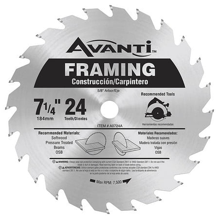 Circular Saw Blade Blade Dia. 7-1/4 in.