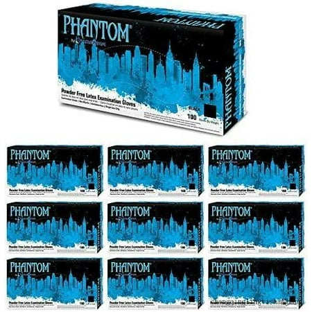 PHM912 Phantom 6 Mil Latex Powder Free Exam Gloves (Black Small) Box Of 1000