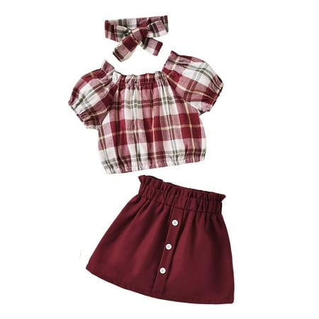 Toddler Girl s Red Plaid Top Casual Skirt 2 Piece Summer Outfits Chic Clothing For Girl 1 To 6 Years
Toddler Girl s Red Plaid Top Casual Skirt 2 Piece Summer Outfits Chic Clothing For Girl 1 To 6 Years