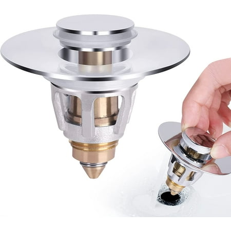 U.S. Standard Bathroom Sink Stopper 1.1 -1.5 Stainless Steel Universal Pop Up Drain Stopper for Bathroom Sink Universal Drain Filter Drain Plug with Spring Core Push Type Converte
U.S. Standard Bathroom Sink Stopper 1.1 -1.5 Stainless Steel Universal Pop Up Drain Stopper for Bathroom Sink Universal Drain Filter Drain Plug with Spring Core Push Type Converte