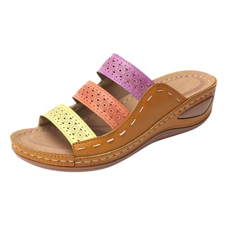TOYFUNNY Womens Shoes Platform Wedge Roman Cutout Sandals