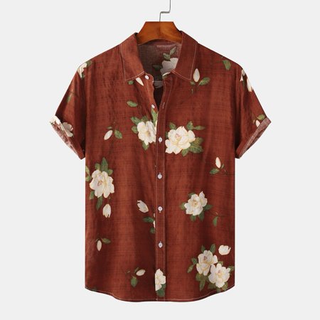 KDJ Mens Casual Vintage Print Short Sleeve Loose Beach Shirts Daily Top Blouse
KDJ Mens Casual Vintage Print Short Sleeve Loose Beach Shirts Daily Top Blouse