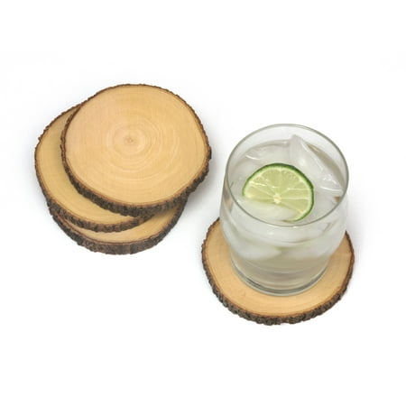 Lipper Acacia Slab Coasters Set (4 Pieces)