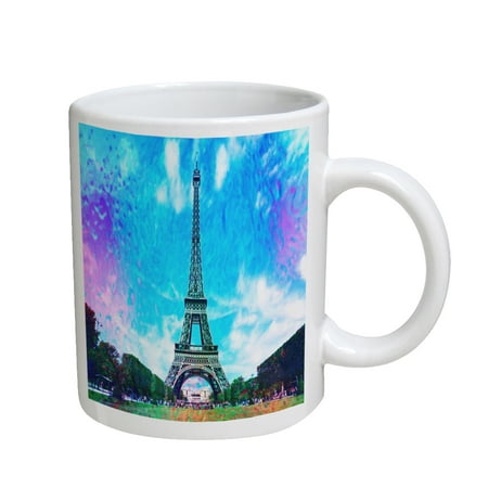 KuzmarK Coffee Cup Mug 11 Ounce - Eiffel Tower France