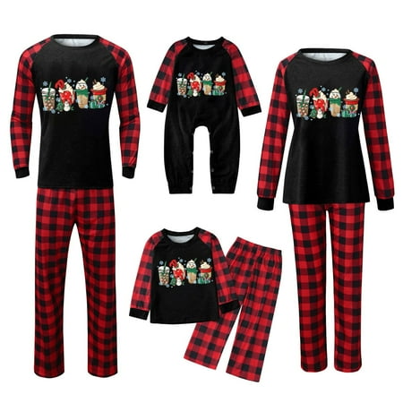Matching Family Pajamas Sets Christmas PJ s with Long Sleeve Tee and Plaid Pants Loungewear
Matching Family Pajamas Sets Christmas PJ s with Long Sleeve Tee and Plaid Pants Loungewear
