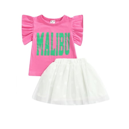 Nokpsedcb Kids Little Girls Summer 2Pcs Outfit Sets Flying Sleeve Round Neck Letter Print T-shirt + Tulle Skirt Rosy Red 2-3 Years
Nokpsedcb Kids Little Girls Summer 2Pcs Outfit Sets Flying Sleeve Round Neck Letter Print T-shirt + Tulle Skirt Rosy Red 2-3 Years