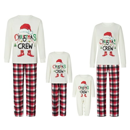 Dewadbow Matching Family Pajamas Sets Christmas PJ s with Letter and Plaid Printed Long Sleeve Tee and Bottom Loungewear
Dewadbow Matching Family Pajamas Sets Christmas PJ s with Letter and Plaid Printed Long Sleeve Tee and Bottom Loungewear