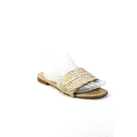 Pre-owned|Kaanas Womens Espadrille Strapped Slip On Sandals Beige Size 9