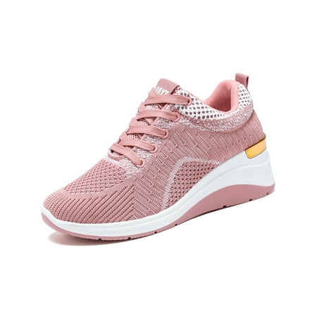 Woobling Women Athletic Shoes Casual Wedge Sneakers Low Top Walking Shoe Womens Trainers Comfortable Lace Up Non Slip Pink 8
Woobling Women Athletic Shoes Casual Wedge Sneakers Low Top Walking Shoe Womens Trainers Comfortable Lace Up Non Slip Pink 8