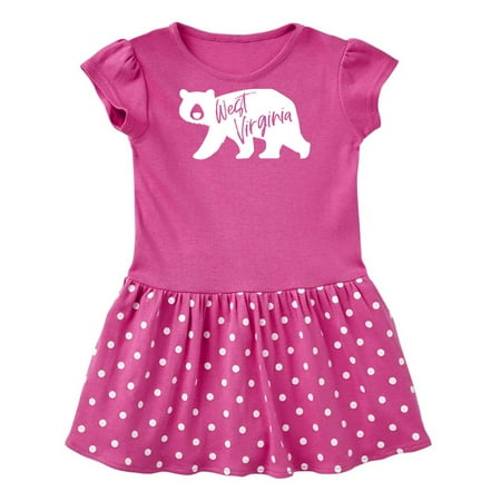 Inktastic West Virginia White Bear Silhouette Gift Baby Girl Dress