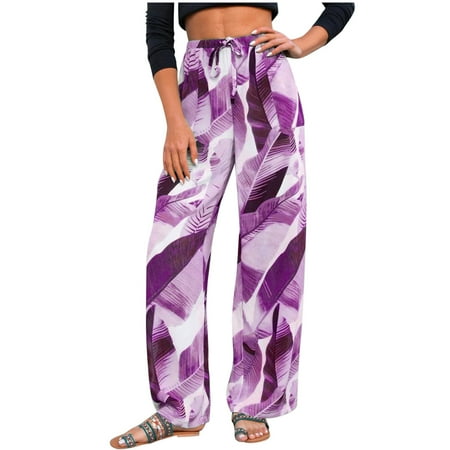 gvdentm Womens Pants Dressy Casual Loose Casual Pants Long Women Pockets Yoga Wide Leg With Yoga Scrub Pants Women