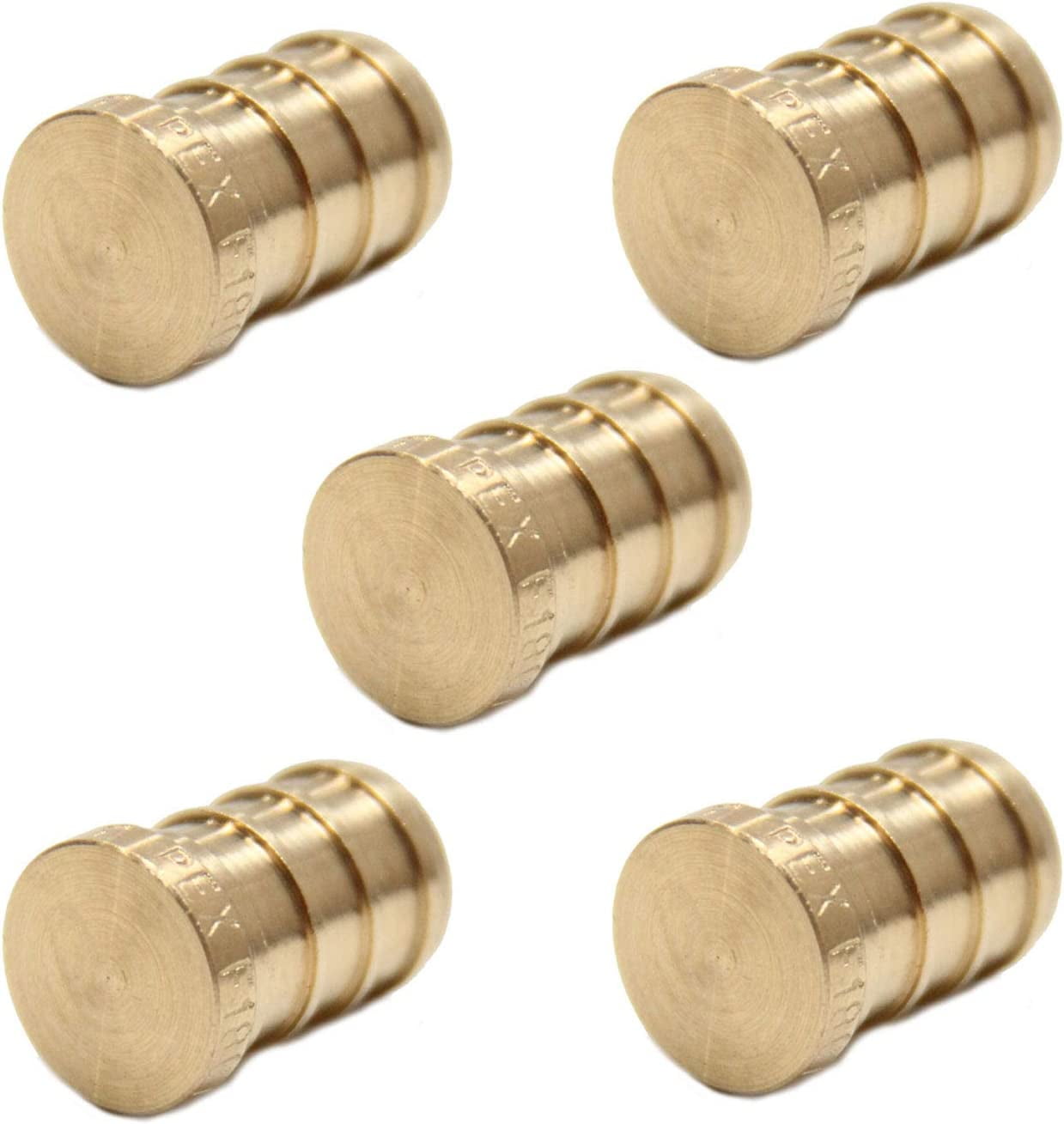 Pack Of 5 EFIELD Barb Crimp Pex 3 4 Plug End Cap Brass Fitting