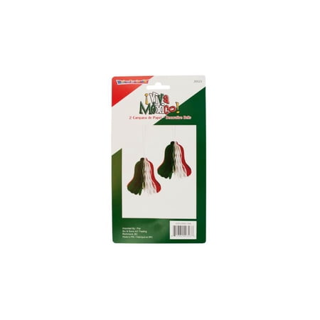2-Pc Viva Mexico Decorative Hanging Paper Bells Set - Set of 24