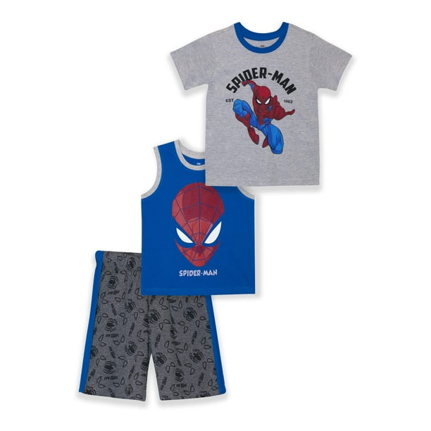 Spider-Man Toddler Boy T-shirt, Tank Top & Knit Shorts, 3pc Outfit Set
