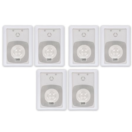 Acoustic Audio 151W Indoor Outdoor 2 Way Speakers 1800 Watt White 3 Pair Pack 151W-3Pr