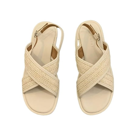Tenmix Women Summer Sandal Slip On Sldies Beach Flat Sandals Cross Strap Casual Shoes Ladies Fashion Non-Slip Sandals Beige 7
Tenmix Women Summer Sandal Slip On Sldies Beach Flat Sandals Cross Strap Casual Shoes Ladies Fashion Non-Slip Sandals Beige 7