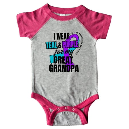 Inktastic Suicide Prevention I Wear Teal and Purple For My Great Grandpa Gift Baby Boy or Baby Girl Bodysuit
Inktastic Suicide Prevention I Wear Teal and Purple For My Great Grandpa Gift Baby Boy or Baby Girl Bodysuit