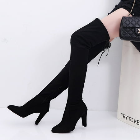 Women‘s Over The Knee Block Heeled Boots Solid Color Pointed Toe Lace Up Boots Women‘s Footwear
Women‘s Over The Knee Block Heeled Boots Solid Color Pointed Toe Lace Up Boots Women‘s Footwear