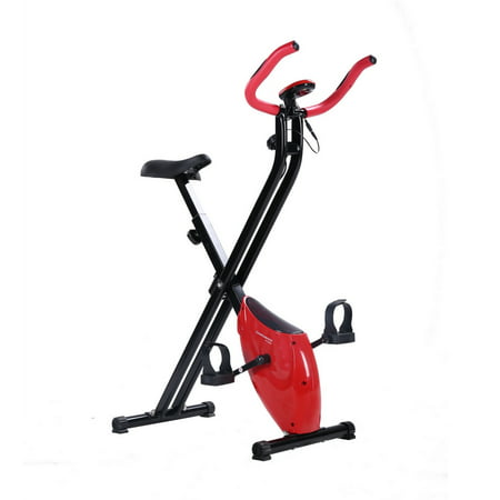 Confidence Fitness Folding Stationary Upright Exercise X Bike Red