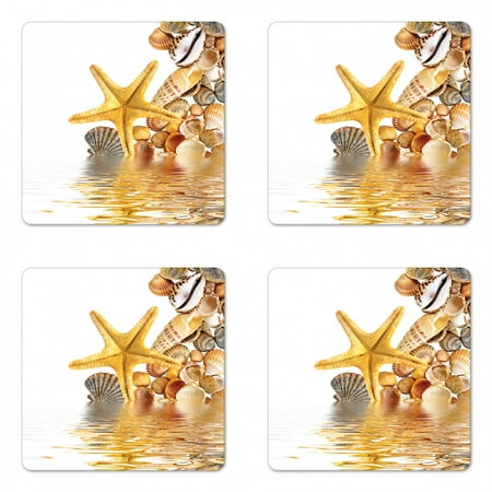 Seashells Coaster Set of 4 Shells and Starfish Reflection Water Golden Yellow Spa Clear Beach Theme Square Hardboard Gloss Coasters Standard Size Earth Yellow Cream by Ambesonne
Seashells Coaster Set of 4 Shells and Starfish Reflection Water Golden Yellow Spa Clear Beach Theme Square Hardboard Gloss Coasters Standard Size Earth Yellow Cream by Ambesonne