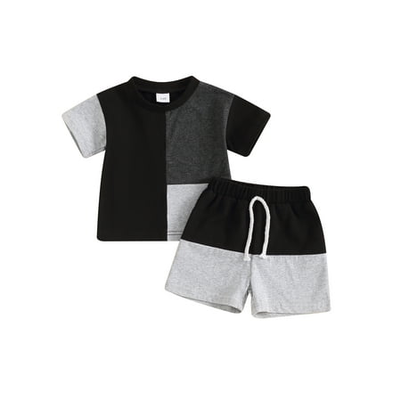 Caitzr Newborn Baby Boy Outfit Contrast Color Short Sleeve T-shirt Elastic Waist Shorts 2 Piece Summer Outfit
Caitzr Newborn Baby Boy Outfit Contrast Color Short Sleeve T-shirt Elastic Waist Shorts 2 Piece Summer Outfit