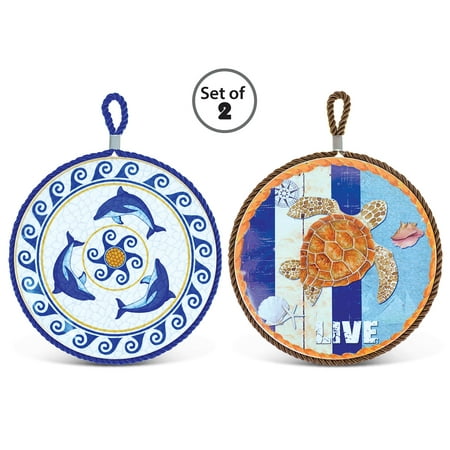 Puzzled Nautical Potholders Nautical Ceramic Pot Holder Set - Ocean Life Theme - Assorted Styles Set of 2 - Unique Elegant Gift and Souvenir - Item #K9525-9526
Puzzled Nautical Potholders Nautical Ceramic Pot Holder Set - Ocean Life Theme - Assorted Styles Set of 2 - Unique Elegant Gift and Souvenir - Item #K9525-9526