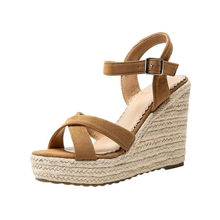 Womens Platform Wedge Espadrilles Sandals Slingback Open Toe Buckle Strap Sandals Casual Summer Beach Dress Shoes
Womens Platform Wedge Espadrilles Sandals Slingback Open Toe Buckle Strap Sandals Casual Summer Beach Dress Shoes