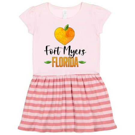 Inktastic Fort Myers Florida Orange in Heart Gift Toddler Girl Dress