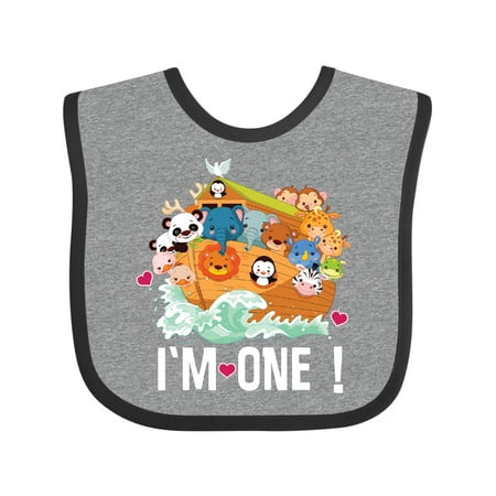 Inktastic 1st Birthday Noah Ark Outfit Gift Baby Boy or Baby Girl Bib