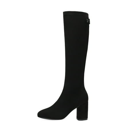 Minimalist Stretchy Pointed Toe Knee Boots Chunky Block Square Kitten Heel Mid Calf Boots Women‘s Footwear
Minimalist Stretchy Pointed Toe Knee Boots Chunky Block Square Kitten Heel Mid Calf Boots Women‘s Footwear