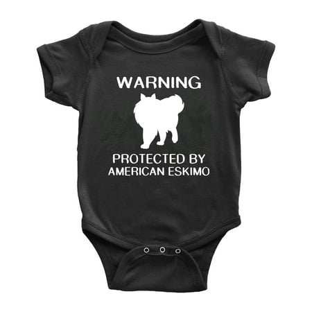 Warning: Protected by A American Eskimo Dog Funny Baby Rompers Baby Clothes (Black 0-3 Months)
Warning: Protected by A American Eskimo Dog Funny Baby Rompers Baby Clothes (Black 0-3 Months)