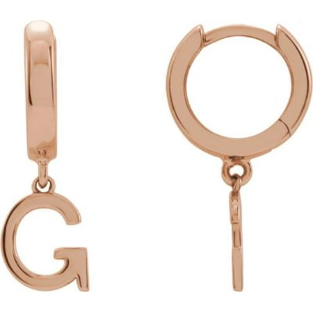 14K Rose Gold Initial G Earring Metal Fashion Finished Earrings (Each)