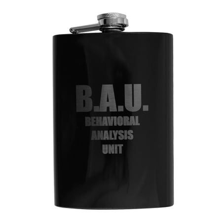 8oz BLACK BAU Flask L1
