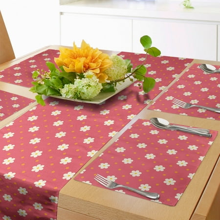 Retro Table Runner & Placemats Exquisite Pattern Composition with Daisy Blooms on Pink Backdrop Set for Dining Table Decor Placemat 4 pcs + Runner 16 x72 Pink White Marigold by Ambesonne
Retro Table Runner & Placemats Exquisite Pattern Composition with Daisy Blooms on Pink Backdrop Set for Dining Table Decor Placemat 4 pcs + Runner 16 x72 Pink White Marigold by Ambesonne
