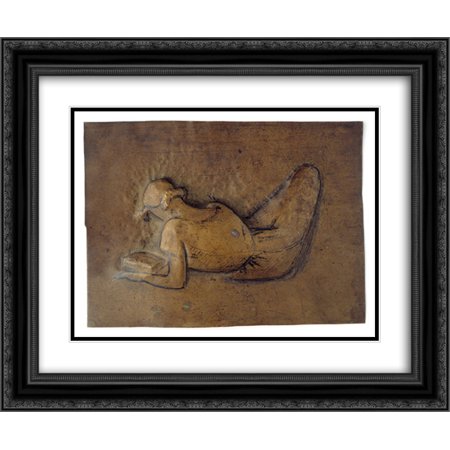 Julio Gonzalez 2x Matted 24x20 Black Ornate Framed Art Print 'Femme etendue lisant'