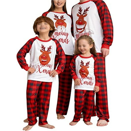 Family Christmas Pajamas Matching Sets Cartoon Red Elk Plaid Xmas Holiday Sleepwear Jammies Long Sleeve PJs Outfits
Family Christmas Pajamas Matching Sets Cartoon Red Elk Plaid Xmas Holiday Sleepwear Jammies Long Sleeve PJs Outfits
