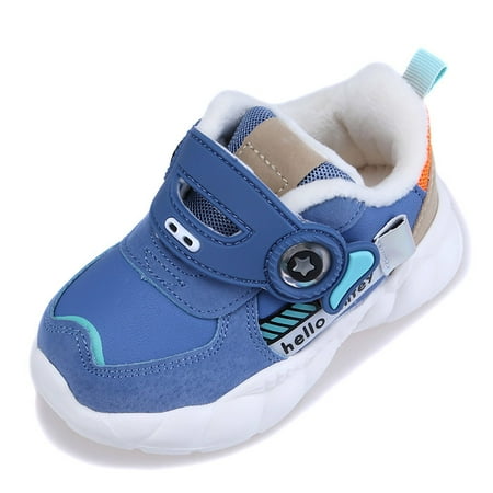 Toyella Super Light Solid-soled Short-pile And Cotton Sneakers Blue 23