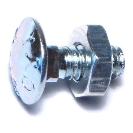 3/16 -24 x 1/2 Zinc Plated Steel Coarse Thread Carriage Bolts (24 pcs.)