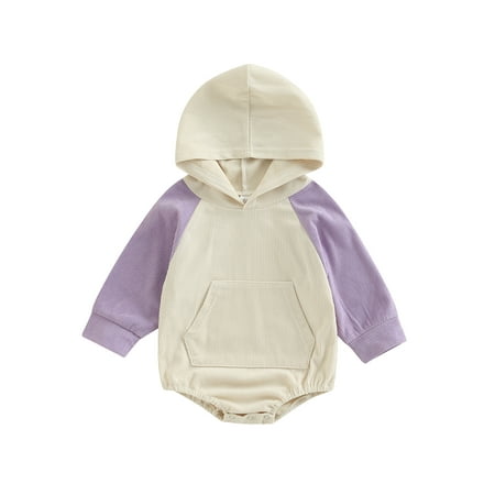 Binwwede Infant Girls Romper Solid Color/ Patchwork Long Sleeve Hooded Jumpsuit with Kangaroo Pocket
Binwwede Infant Girls Romper Solid Color/ Patchwork Long Sleeve Hooded Jumpsuit with Kangaroo Pocket