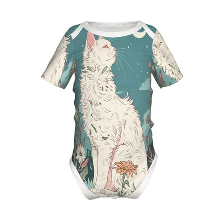 Junzan Celestial Cat And Flowers Print Short-Sleeve Baby Climbing Clothes Bodysuits for Infant One-Piece for Baby Boys & Girls Baby Clothes Baby Romper with Snap Closure-2 Years
Junzan Celestial Cat And Flowers Print Short-Sleeve Baby Climbing Clothes Bodysuits for Infant One-Piece for Baby Boys & Girls Baby Clothes Baby Romper with Snap Closure-2 Years