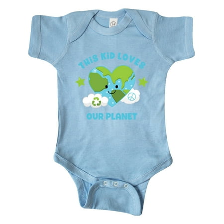 Inktastic This Kid Loves Earth Gift Baby Girl Bodysuit