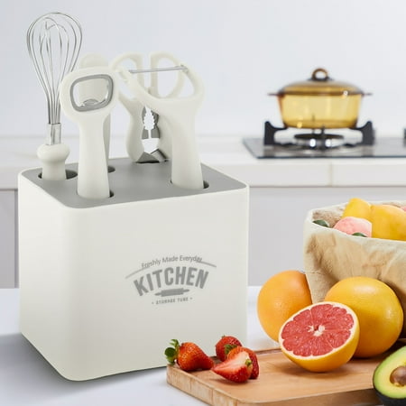 CIVG 6pcs Kitchen Gadgets Set Kitchen Scissors Kitchen Utensils Set with Holder Paring Whisk Bottle Opener Peeler- Home Kitchen Gadgets (White)
CIVG 6pcs Kitchen Gadgets Set Kitchen Scissors Kitchen Utensils Set with Holder Paring Whisk Bottle Opener Peeler- Home Kitchen Gadgets (White)