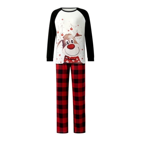 Eyicmarn Christmas Family Matching Pajamas Set Long Sleeve Reindeer Print T-shirt with Plaid Pants
Eyicmarn Christmas Family Matching Pajamas Set Long Sleeve Reindeer Print T-shirt with Plaid Pants