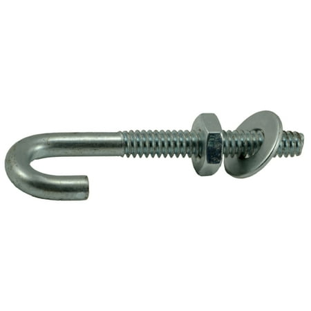 3/16 -24 x 1-7/8 Zinc Plated Steel Coarse Thread J Bolts (10 pcs.)