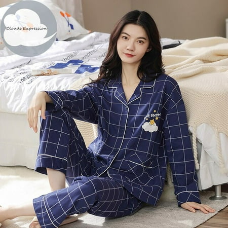 QWZNDZGR Spring Autumn Brand Knitted Cotton Sleepwear Elegant Women Pajama Sets Sleep&Lounge Plaid Pajamas Women s Fashion Home Clothing
QWZNDZGR Spring Autumn Brand Knitted Cotton Sleepwear Elegant Women Pajama Sets Sleep&Lounge Plaid Pajamas Women s Fashion Home Clothing