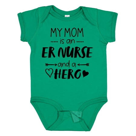 Inktastic My Mom is an ER Nurse and a Hero Gift Baby Boy or Baby Girl Bodysuit