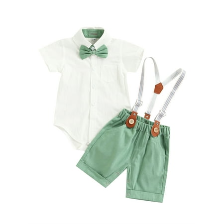 Newborn Baby Boys Gentleman Suits Short Sleeve Bow Tie Romper Shirt Bib Pants Summer Infant Outfits
Newborn Baby Boys Gentleman Suits Short Sleeve Bow Tie Romper Shirt Bib Pants Summer Infant Outfits